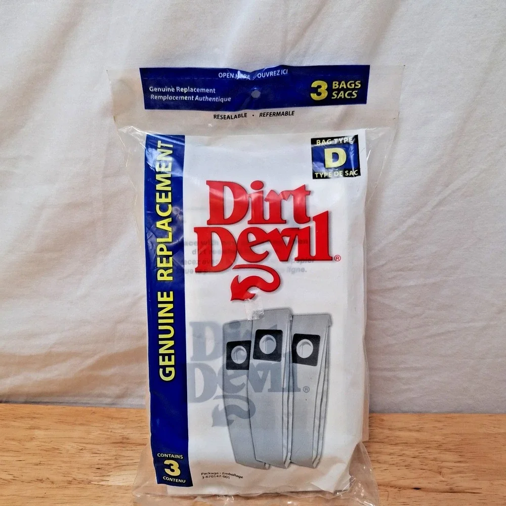Dirt Devil Vacuum Bag Type D for Dirt Devil 3670147001 Pack of 3